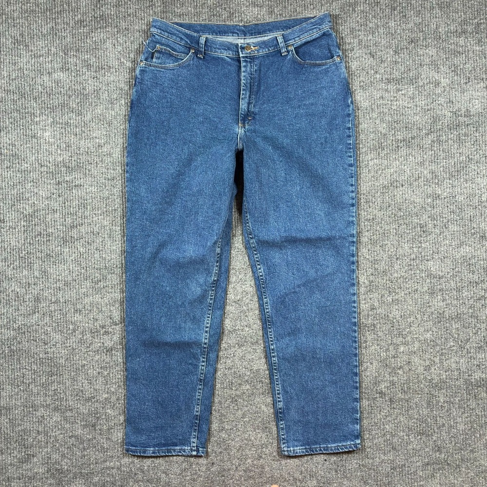 Chic Women Straight Jeans Size 18 Average Blue‎ Denim Stretch High Rise
